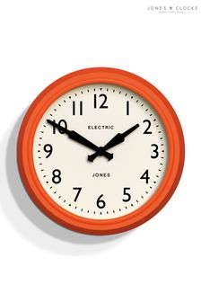 Jones Clocks Orange Orange Retro Telecom Wall Clock