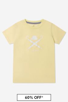 Hackett London Kids Boys Large Logo T-Shirt in Yellow