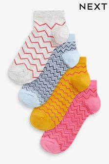 Textured Trainer Socks 4 Pack