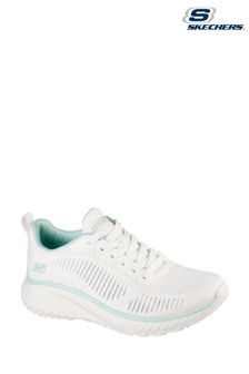 Skechers Bobs White Squad Chaos Parallel Lines Trainers
