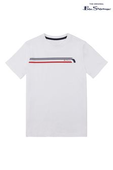 Ben Sherman White Target Stripe T-Shirt