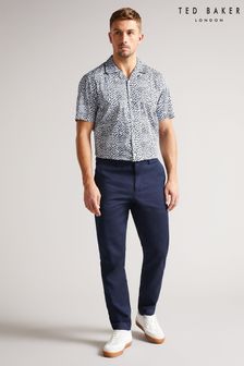 Ted Baker Blue Boxwel Camburn Fit Textured Trousers