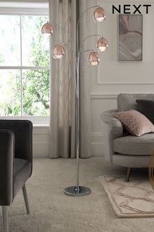 pink fluffy floor lamp