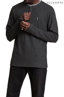 AllSaints Drucker Henley Grey T-Shirt (T80178) | £59