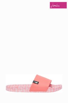 Joules Pink Poolside Printed Sliders