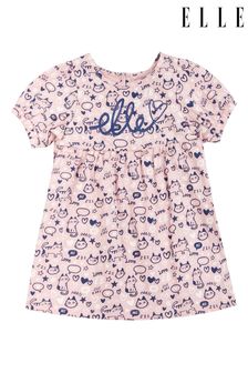 ELLE Pink Cat Sleeveless Babydoll Dress