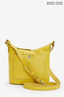 White Stuff Mini Yellow Leather Fern Cross-Body Bag
