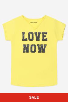 Zadig & Voltaire Girls Jersey T-Shirt in Yellow