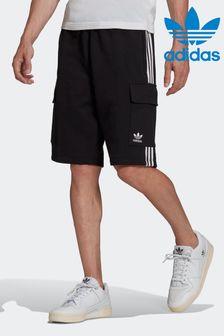 adidas Mens Black Adicolor Classics 3-Stripes Cargo Shorts