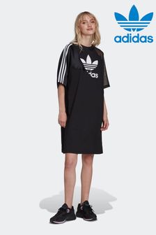 adidas Originals Black Adicolor Split Trefoil Tee Dress