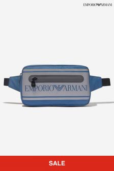 Emporio Armani Boys Logo Waist Bag In Blue