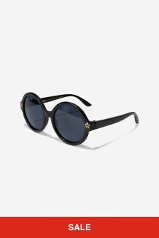 Mini Rodini Kids Black Round Sunglasses