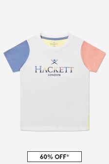 Hackett London Kids Boys Logo T-Shirt in White
