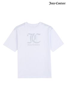 Juicy Couture White Diamante Boyfriend T-Shirt