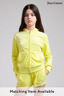 Juicy Couture Yellow Velour Zip Through Hoodie