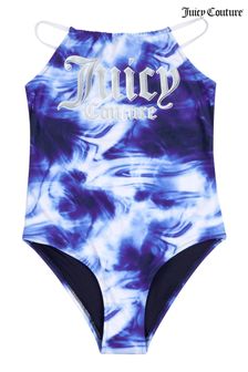 Juicy Couture Blue Marble Print Swimsuit
