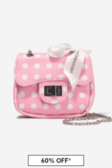 Monnalisa Girls Polka Dot PVC Bag in Pink