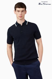 Ben Sherman Blue Textured Polo Shirt