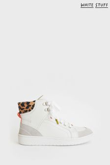 White Stuff White Leather High Top Trainers