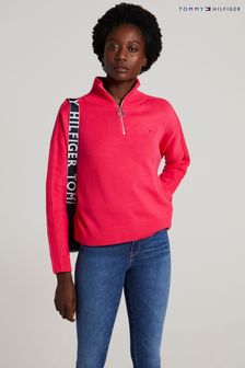 Tommy Hilfiger Pink Zip-Up Sweater