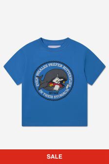 MYAR Boys Cotton Whale Print T-Shirt in Blue