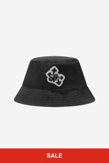 Off White Girls Monogram Water React Bucket Hat in Black