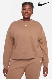 Nike Oversized Brown Essential Crew Sweatshirt