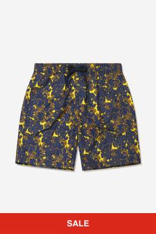 Vilebrequin Boys Fish Print Swim Shorts in Yellow