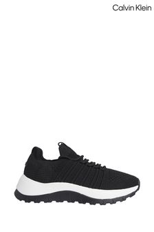Calvin Klein Black Knit Lace Up Trainers