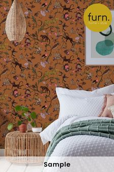 furn. Orange Exotic Wildlings Tropical Wallpaper