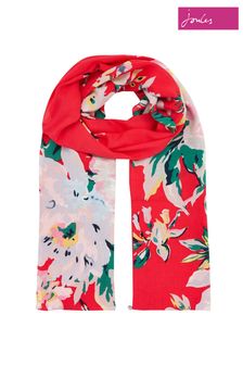 Joules Pink Eco Conway Lightweight Printed Scarf