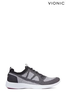 Vionic Lenora Black Knit Lace Up Trainer Sneakers