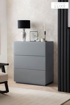 Grey Sloane Glass 3 Drawer Chest of Drawers (T85523) | £599