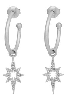 Kate Thornton Silver Tone 'Celeste' Star Drop Earrings