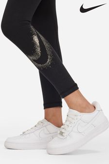 Nike Black Swoosh Shine Essential Mid Rise Leggings (T86195) | £25