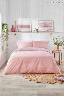 Fusion Pink Bethan Duvet Cover and Pillowcase Set
