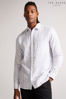 Ted Baker Men's Grey Aillon Long Sleeve Spot Print Shirt