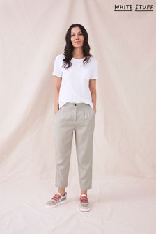 White Stuff Grey Maddie 7/8 Linen Trousers