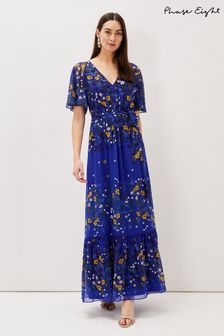 Phase Eight Blue Georgie Tiered Maxi Dress (T87090) | £130