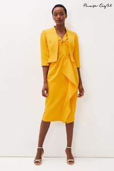Phase Eight Rosalyn Yellow Fluted Sleeve Occasion Jacket