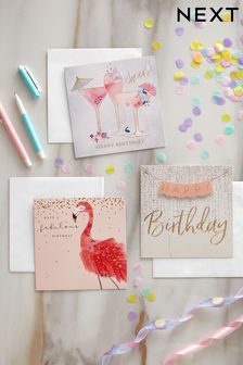 6 Pack Pink Chic Birthday Cards (T87274) | £5