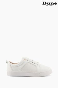 Dune London Womens White Wf Estee Wide Fit Mix Material Trainers