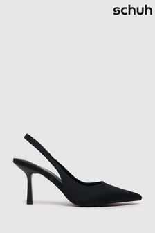 Schuh Solange Black Slingback Court Shoes (T87727) | £35