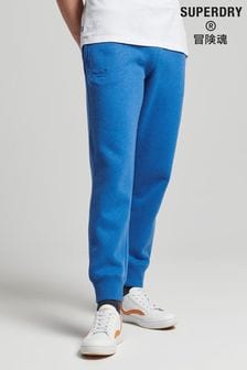 SUPERDRY Blue Organic Cotton Vintage Logo Embroidered Joggers
