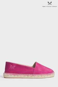 Crew Clothing Company Mid Pink Leather Espadrilles