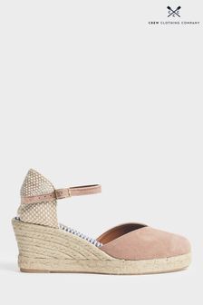 Crew Clothing Company Nude Pink Leather Espadrilles