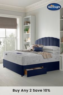 Silentnight Mirapocket 2000 Memory 2 Luxury Velvet Drawer Divan Bed Set - Maritime Blue
