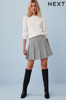 Black/White Atelier-lumieresShops Check Mini Skirt (T88602) | £30