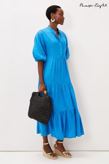 Phase Eight Blue Gracie Tiered Maxi Summer Dress (T88903) | £110