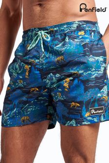 Penfield Blue Bear Print Packable Swim Shorts
